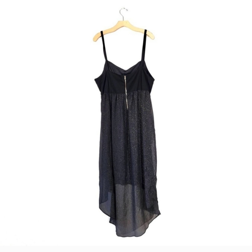TORRID High Low Sheer Sparkle Fit and Flare Party Dress Black Plus Size 24